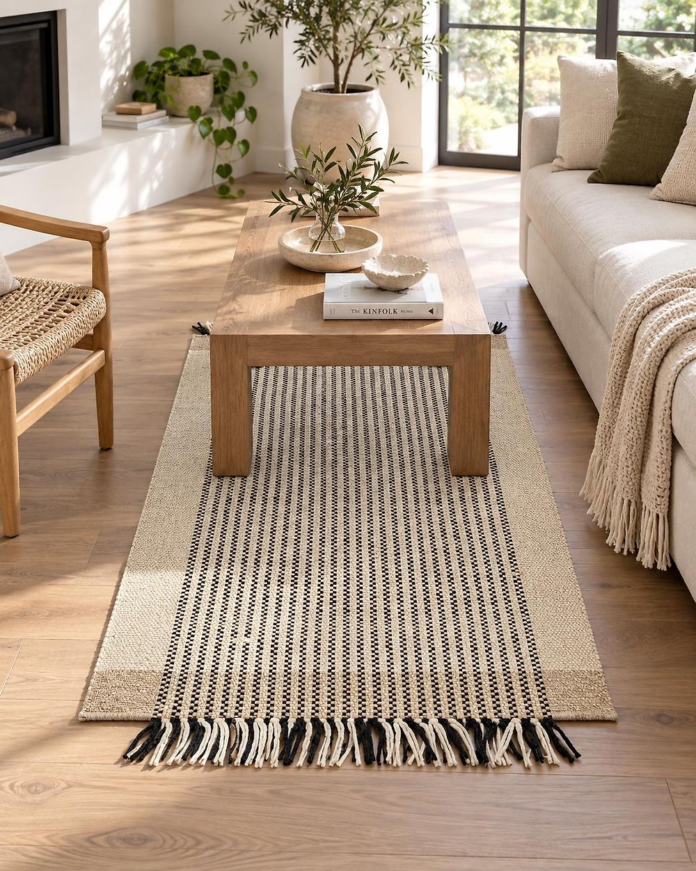 Rug DIVARLI Beige 80 x 150 cm Wool
