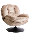 Drehsessel NOLVIK Samtstoff Sandbeige