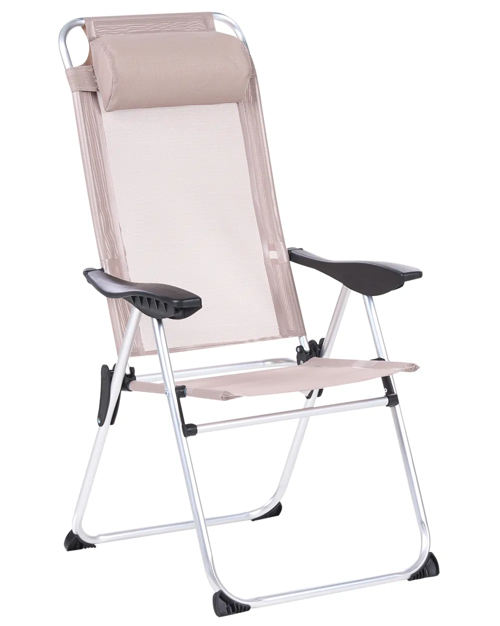 Gartenstuhl 2er Set ASINE klappbar Metall Beige_1030644