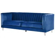 Sofa 3 Seater ARVIKA Velvet Navy Blue_806172