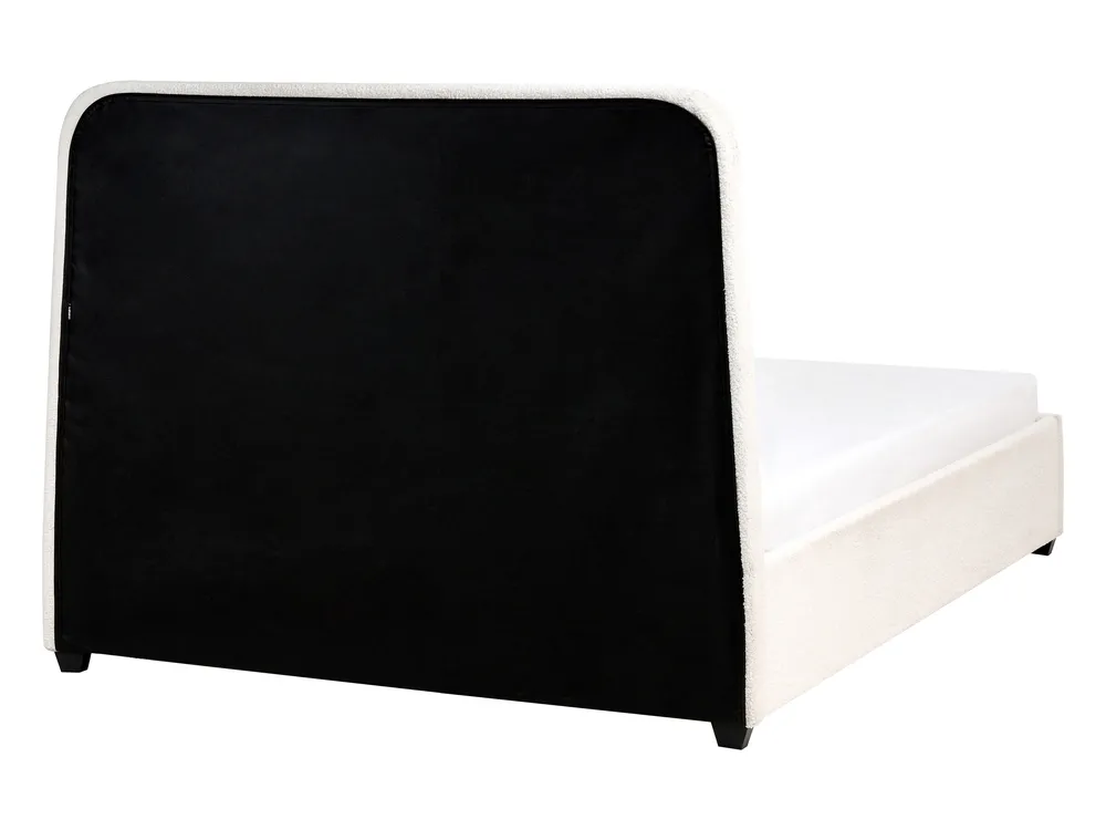 Bed with Storage Drawers SARDENT Boucle Off-White 140 x 200 cm (EU Double)_1009090