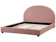 Bett mit Lattenrost Bouclé VAUCLUSE 160 x 200 cm Pastellrosa_976909