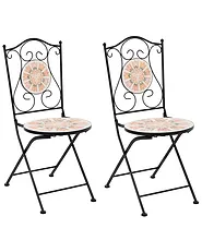 Set of 2 Garden Chairs SETTALA Folding Metal Multicolour_1155777