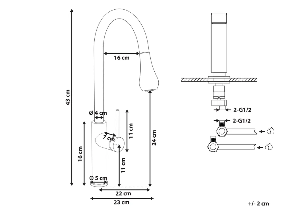 Kitchen Pull Out Tap NEUQUEN Silver_1096073