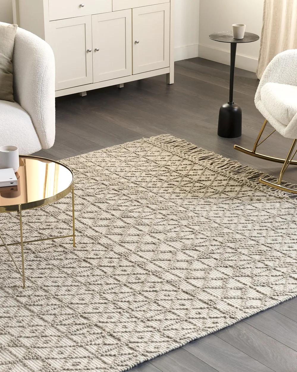 Teppich ALUCRA Beige 160 x 230 cm Wolle