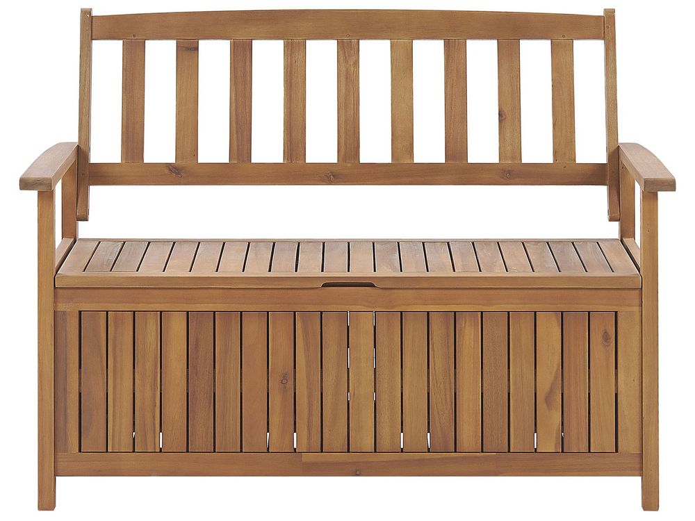 Gartenbank SOVANA 120 cm mit Stauraum Akazienholz Braun