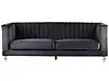 Sofa 3 Seater ARVIKA Velvet Black
