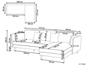Ecksofa 3-Sitzer ALTAN Samtstoff Hellgrau linksseitig_878661