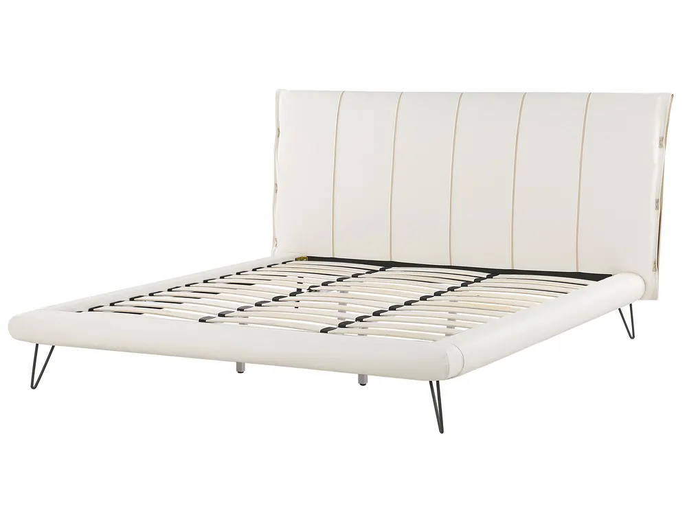 Bett mit Lattenrost Kunstleder BETIN 180 x 200 cm Hellbeige_788917