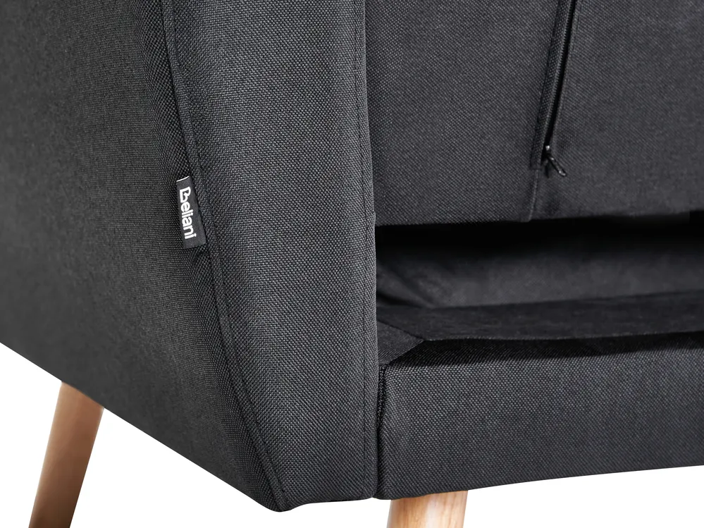 Sofa Bed 3 Seater FLORLI Fabric Black_704151