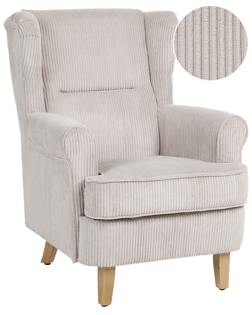 Ohrensessel ABSON Cord Beige