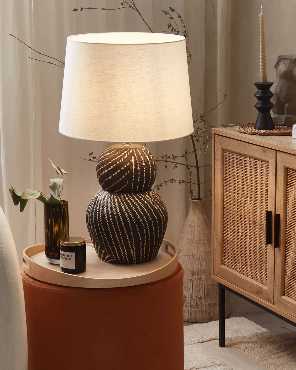 Tischlampe GUAPORE Keramik Schwarz