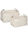 Aufbewahrungskorb 2er Set SIPPAR Kunstleder Beige