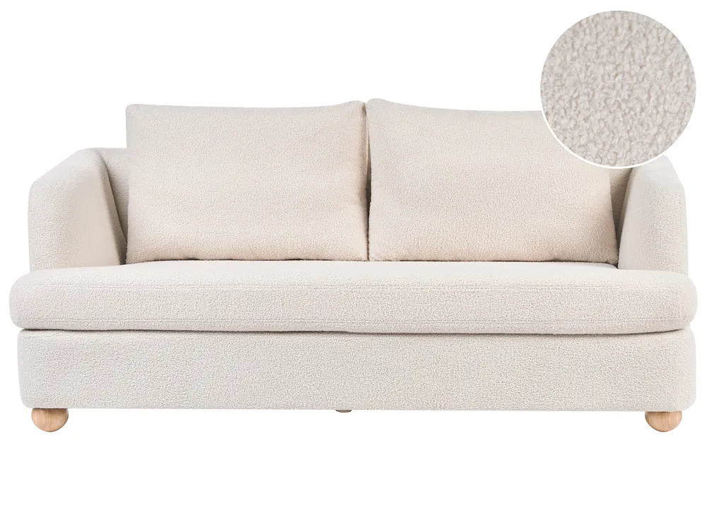 Sofa 3-Sitzer RATTVIK Bouclé Cremeweiß