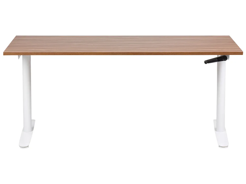 Schreibtisch manuell höhenverstellbar DESTINAS 160 cm 72 cm Braun / Weiß_899109