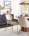 Esszimmerstuhl 2er Set LOVERNA Samtstoff Beige