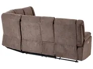 Ecksofa elektrisch verstellbar 5-Sitzer ROKKE mit USB-Anschluss Stoff Braun linksseitig_851492