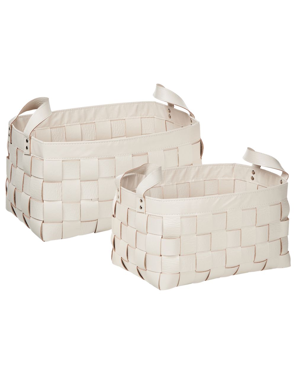 Set van 2 manden SIPPAR Kunstleer Beige