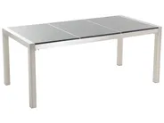 Gartenmöbel Set 6-Sitzer GROSSETO Dreifachplatte Granit poliert Grau / Weiß_394283