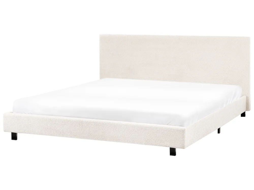 Wasserbett Bouclé ALBI 180 x 200 cm Cremeweiß_981979