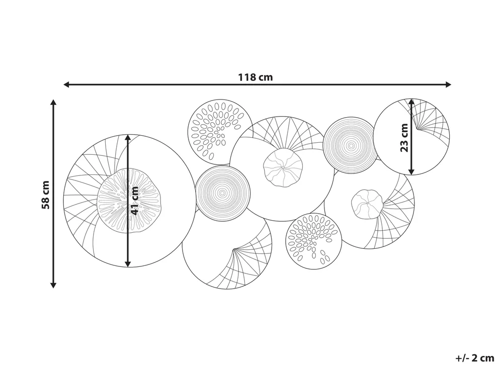 Wall Decor CESIUM Metal 58 cm Silver_791872