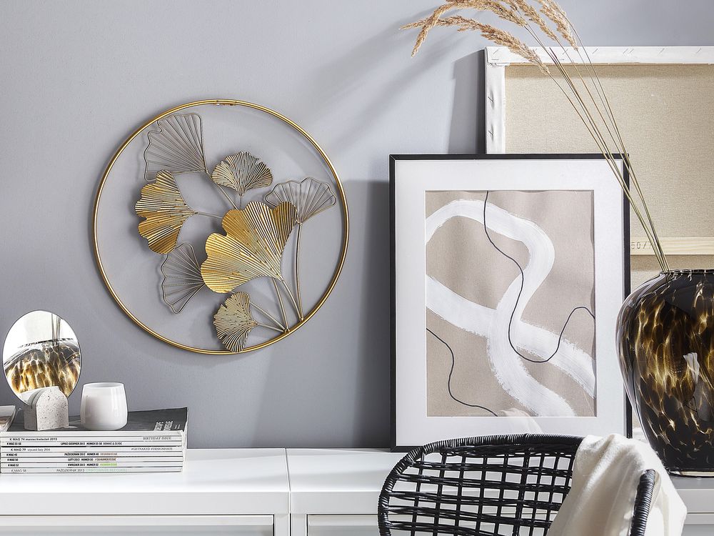 Wall Decor Flower BISMUTH 45 cm Metal Gold