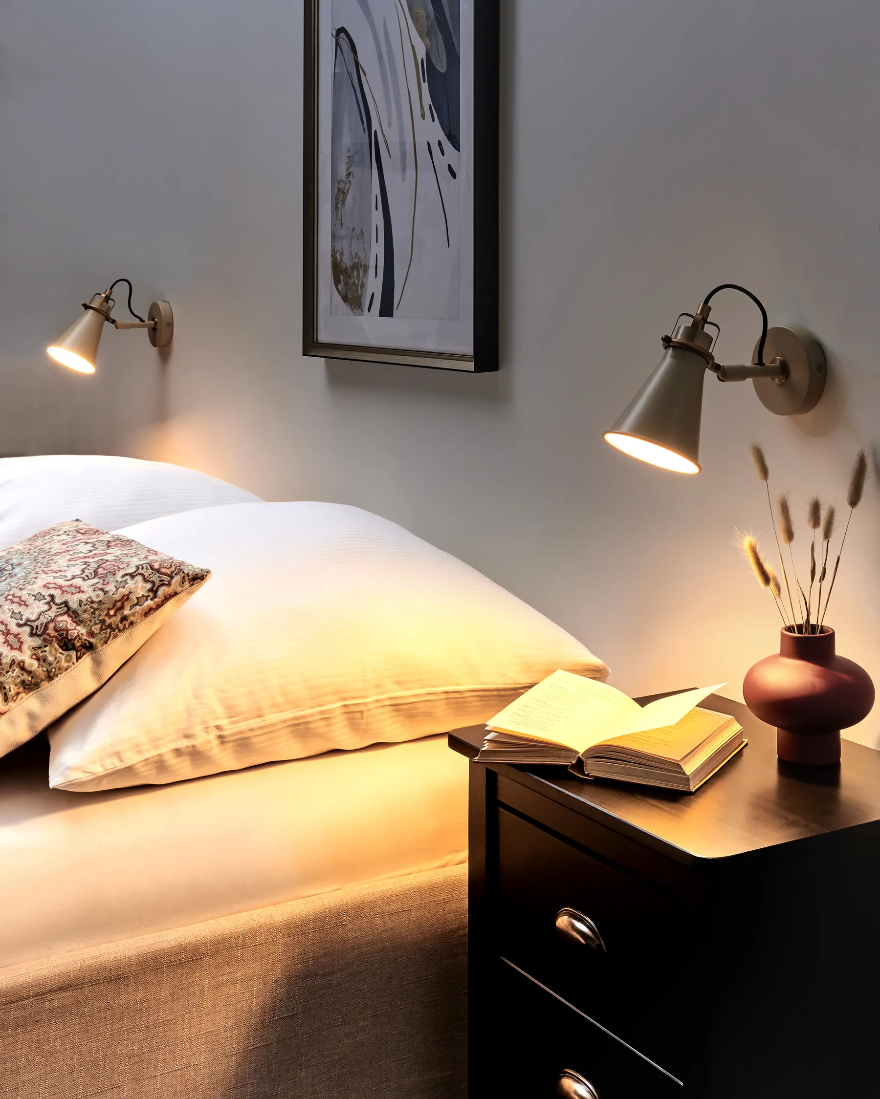 Set of 2 Wall Lamps MOYOLA Adjustable Metal Beige_949008