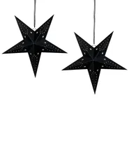 Wanddekoration 2er Set LED MOTTI 45 cm Stern Schwarz_835556