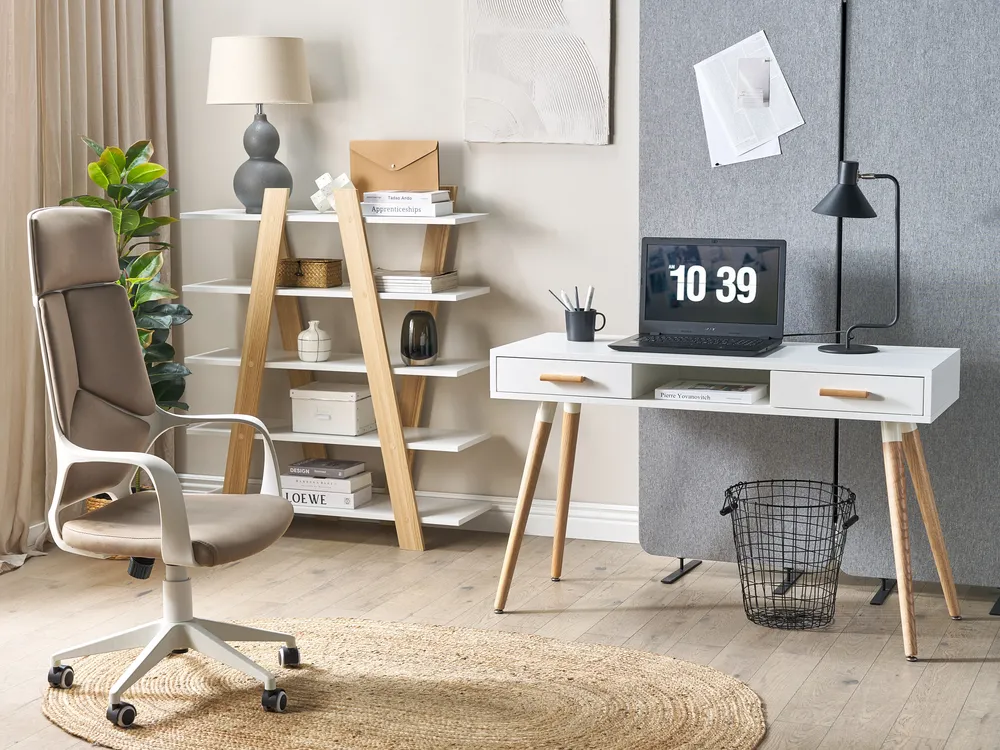Schreibtisch FRISCO 120 cm 50 cm mit Stauraum Weiß_716368