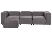 Modular Sofa 3 Seater FALSTERBO with Ottoman Velvet Taupe_919347