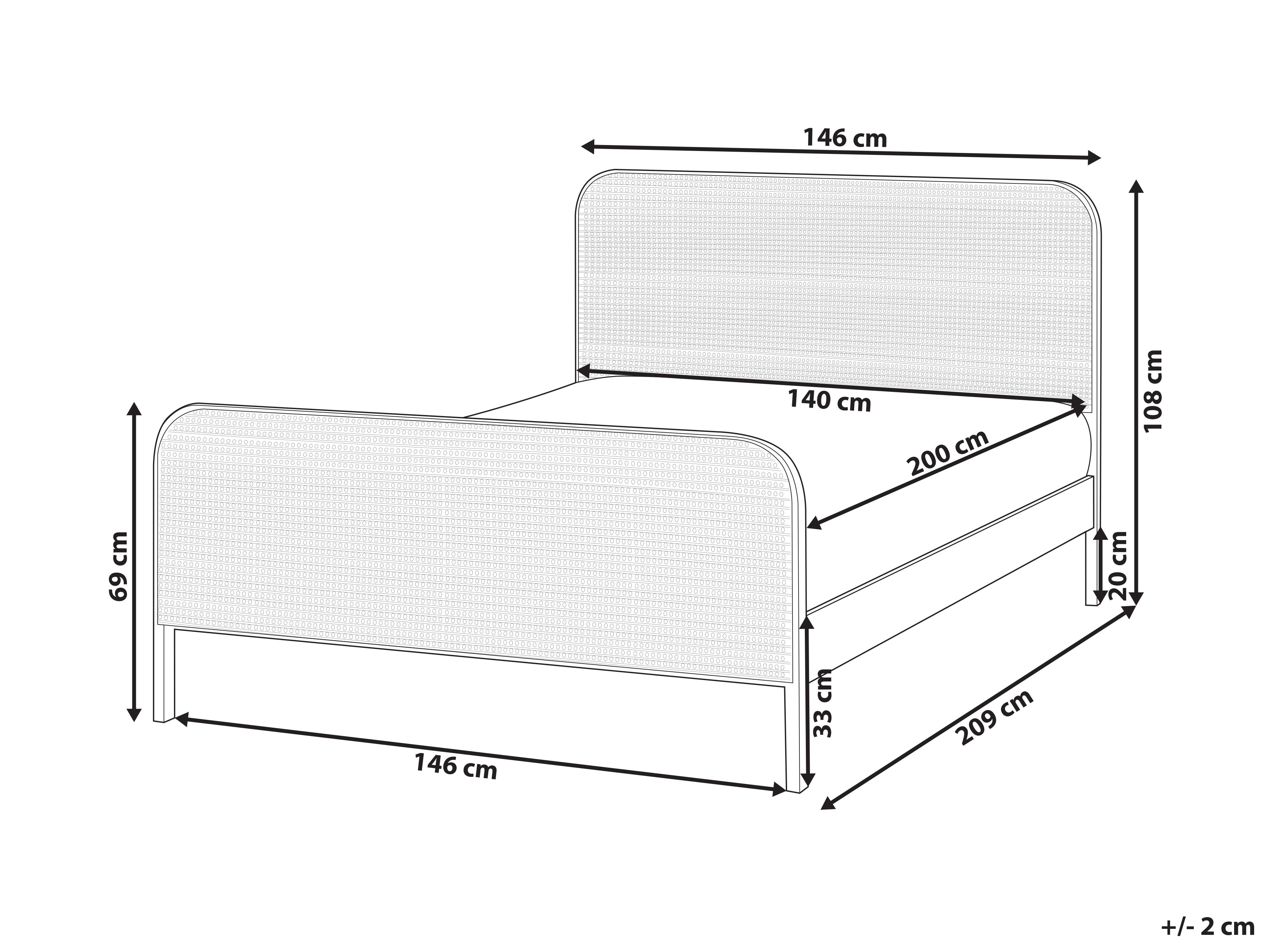 Krevet Borovo drvo GONFARON 140 x 200 cm Crni_977087