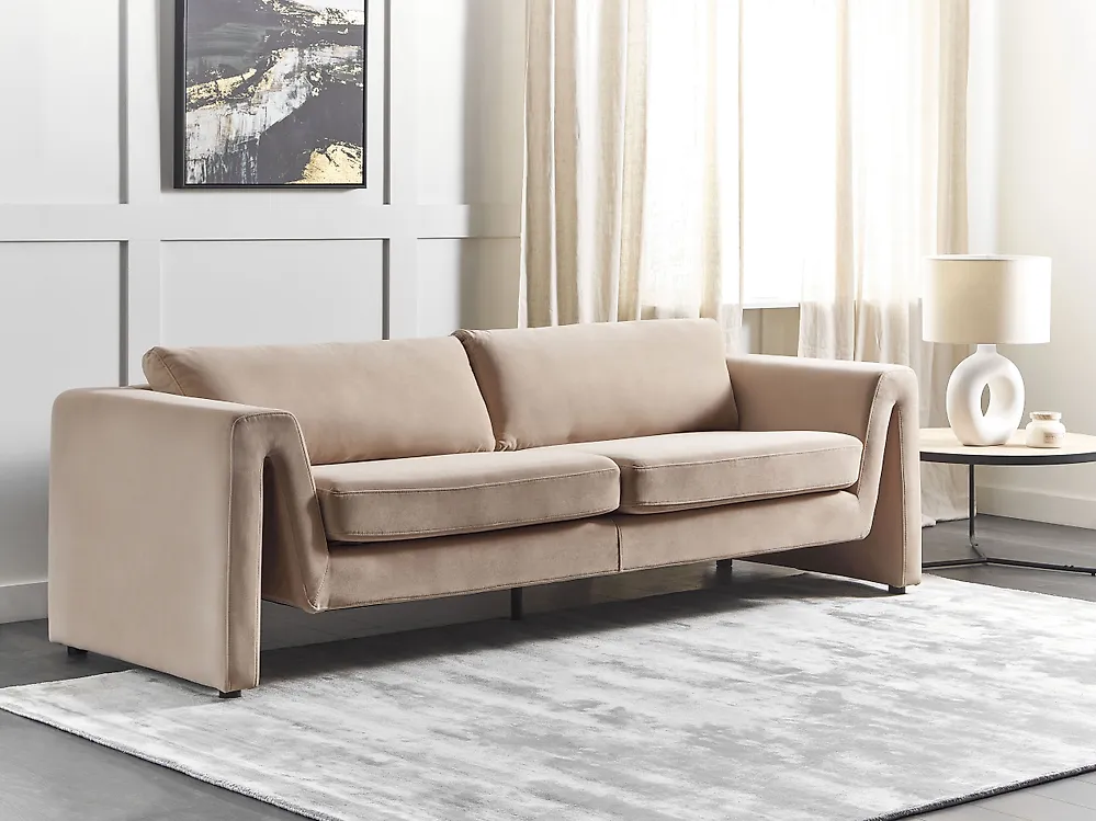 Sofa 3 Seater MAUNU Velvet Dark Beige_1183785