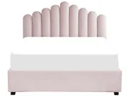Bett mit Stauraum VINCENNES Samtstoff Pastellrosa 160 x 200 cm_837334