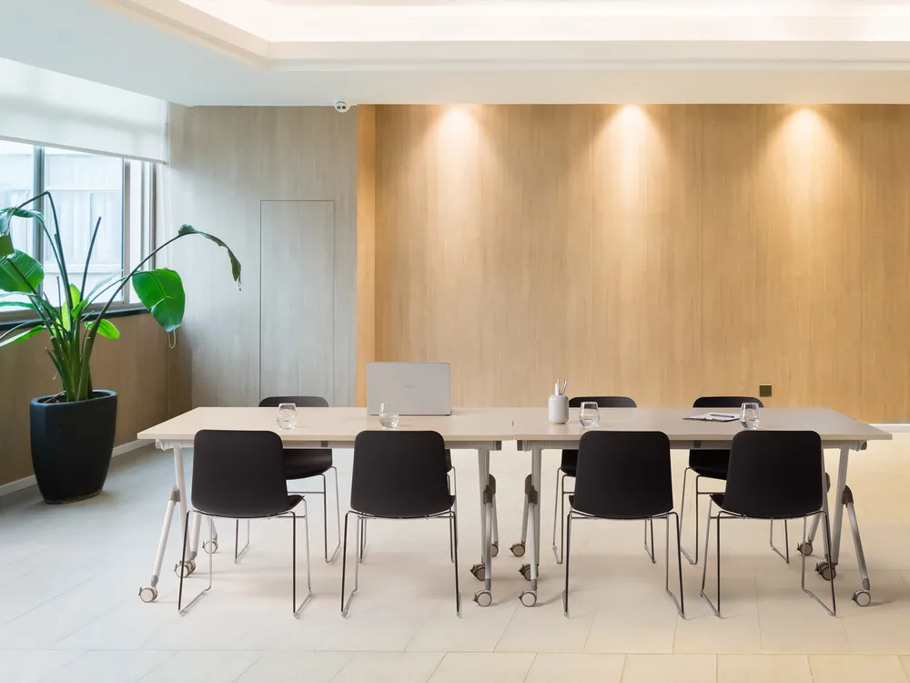 Zusammenklappbarer Schreibtisch BENDI 160 cm 60 cm mit Rädern Weiß_926244