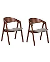 Esszimmerstuhl 2er Set YUBA Holz Schwarz / Weiß