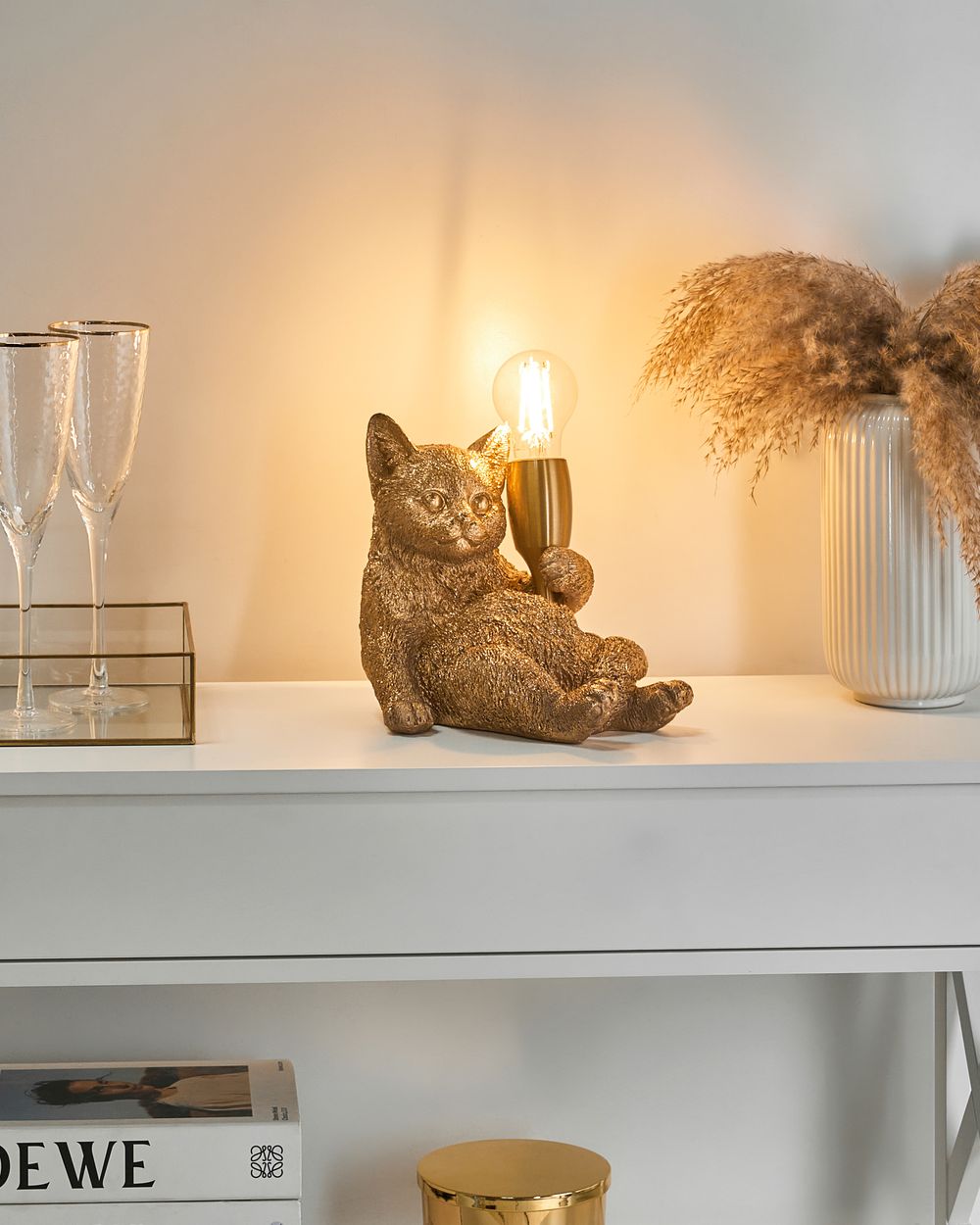 Tischlampe Katze ZIPPY Gold