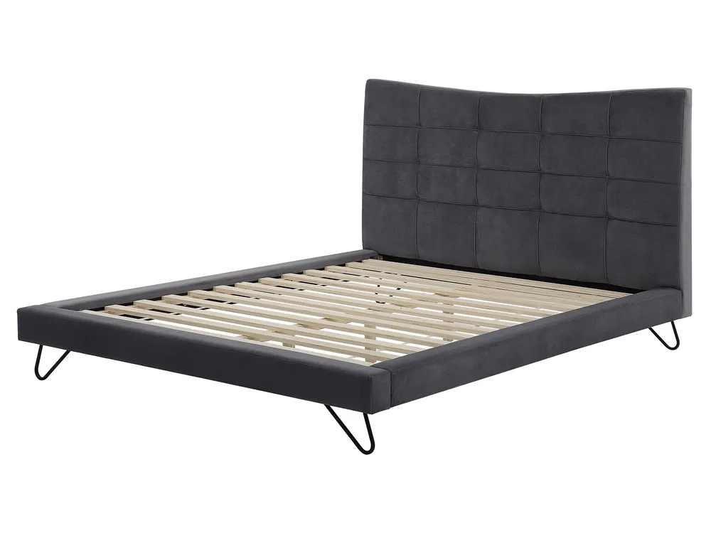 Krevet Samet LANNION 160 x 200 cm Tamnosivi_759703