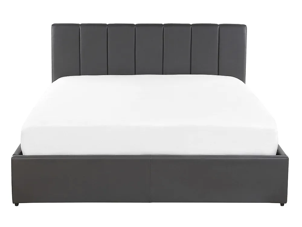 Bed met opbergruimte DREUX Kunstleer Donkergrijs 140 x 200 cm_793249