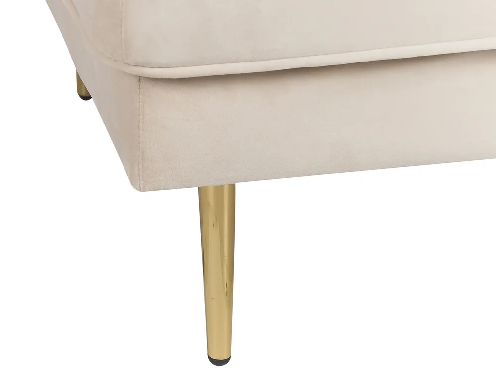 Rechtsseitige Chaiselongue MIRAMAS Samtstoff Beige_848696
