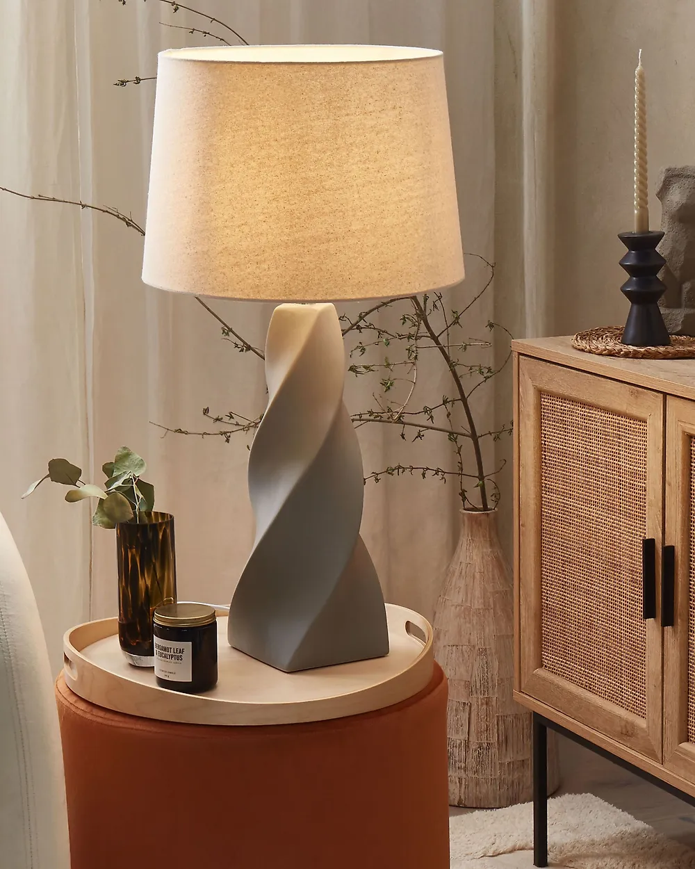 Table Lamp BELAYA Ceramic Grey_1178246
