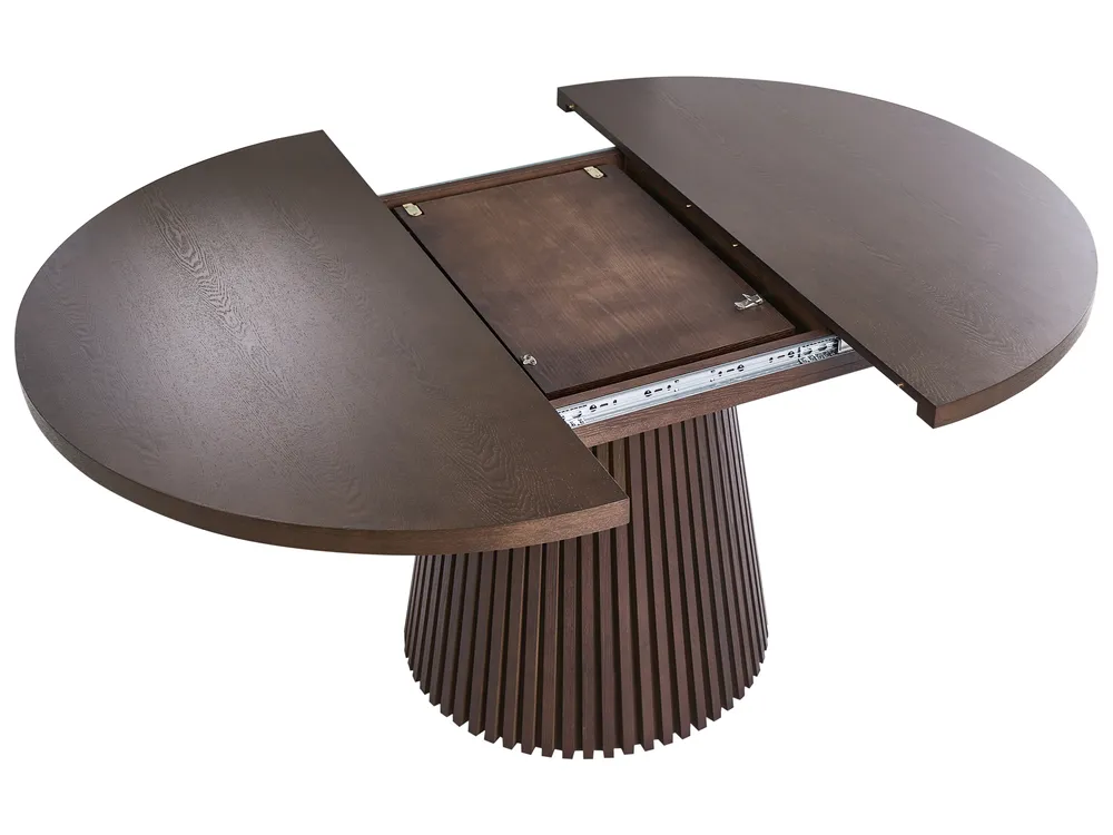 Extending Dining Table MOORE Dark Ash Wood 120/160 cm 120 cm_1059584
