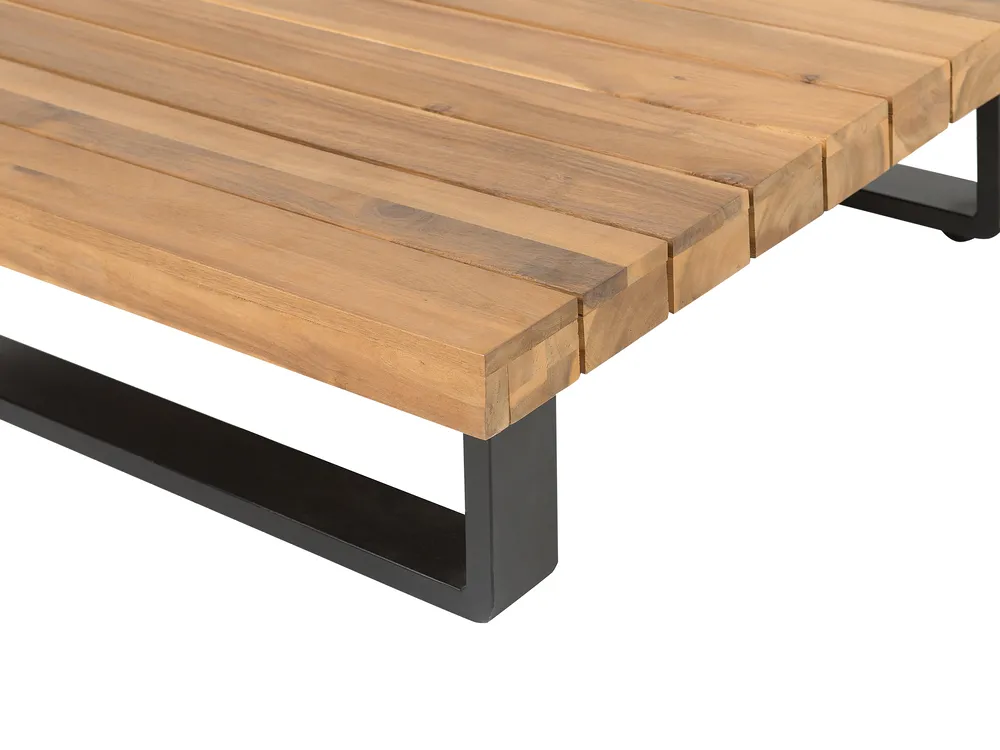 Garten Ecksofa mit Tisch 5-Sitzer MYKONOS zertifiziertes Akazienholz Dunkelgrau rechtsseitig_737851