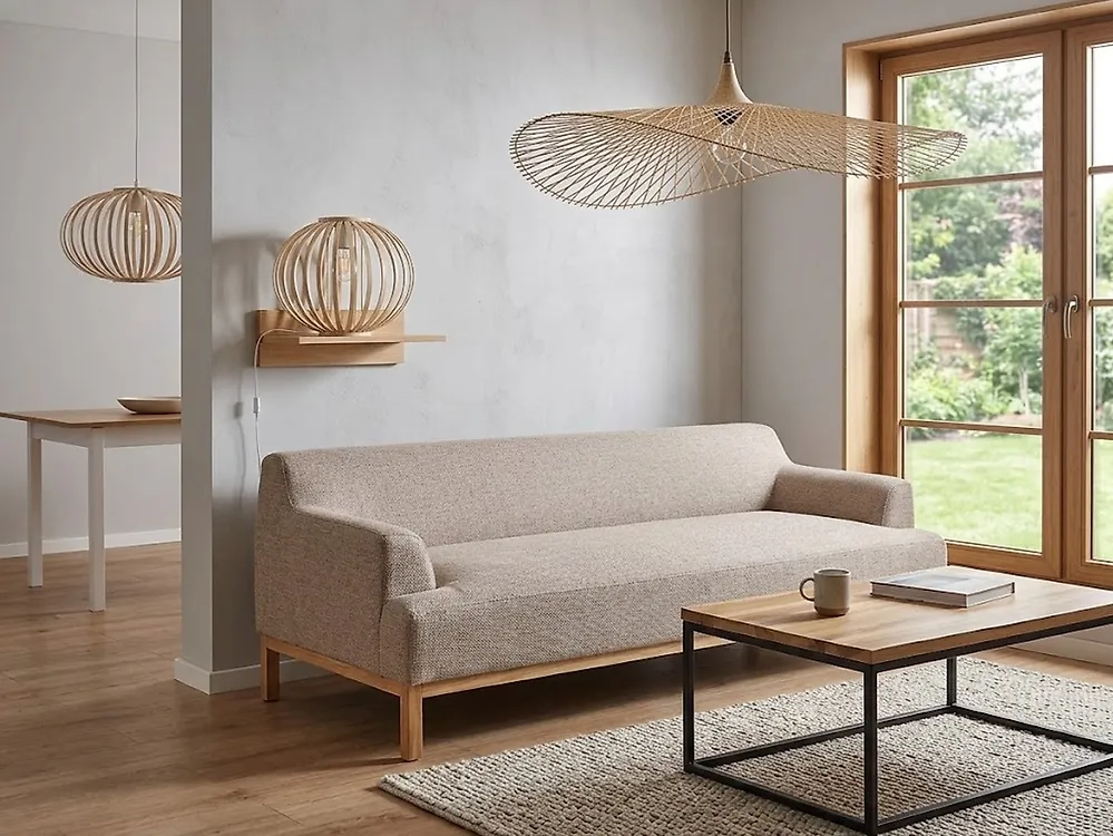 Sofa 3-Sitzer SOSJO Stoff Hellbraun_1175974