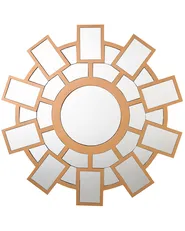 Wall Mirror ROZEL 80 cm 80 cm Golden Brown_906498