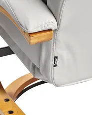Massage Chair FORCE with Footstool Faux Leather Light Grey_965062