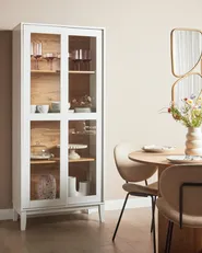 Vitrine mit Glastüren RUMSON 80 cm Weiß_913776