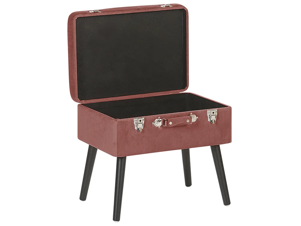 Hocker mit Stauraum MALLARD Cord Rosa_773585