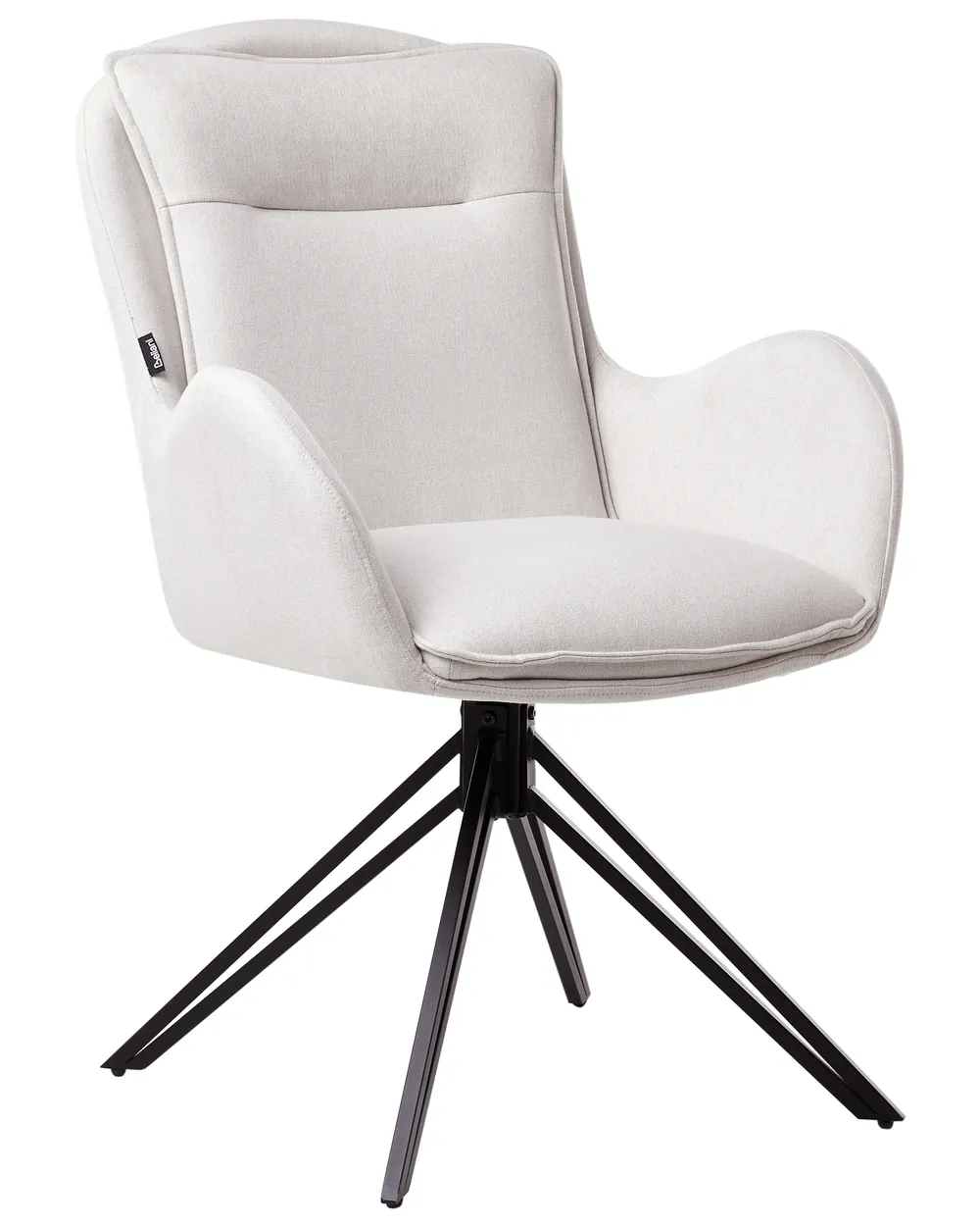 Set of 2 Dining Chairs Swivel AVELAR Light Beige_945026