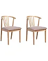 Esszimmerstuhl 2er Set CRAIG Holz Hellbraun / Taupe