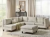 Modular Corner Sofa 5 Seater UNSTAD with Ottoman Fabric Light Beige Left Hand